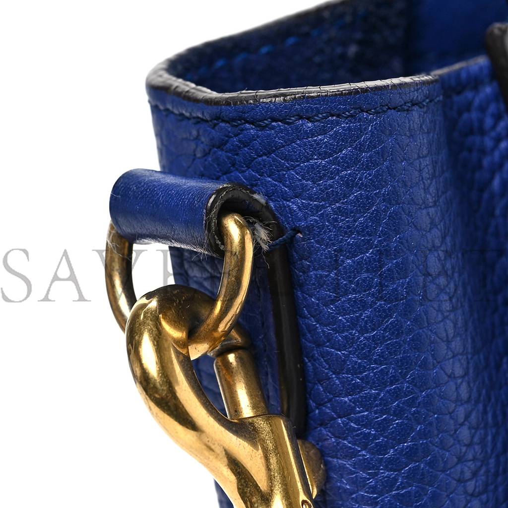 Ce**e drummed calfskin nano luggage indigo (20*19*10cm)