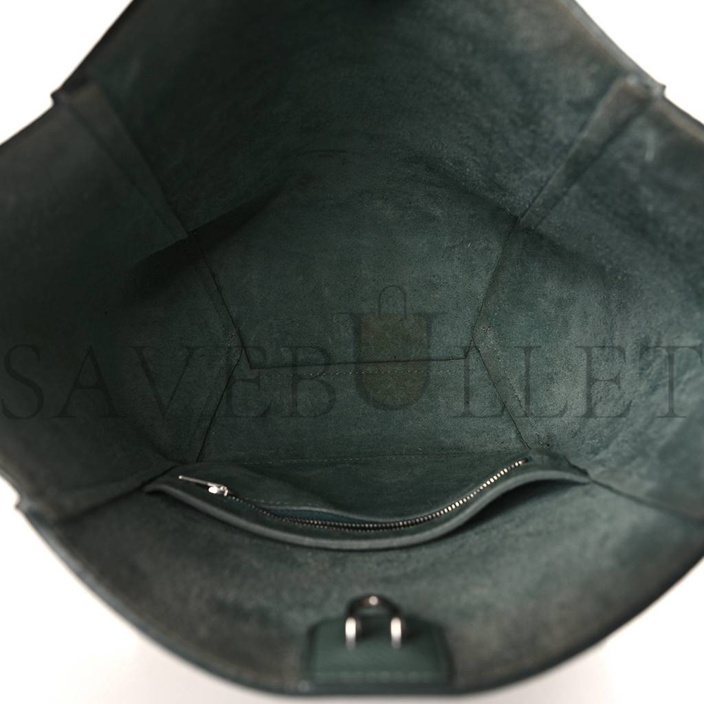Ce**e soft grained calfskin small sangle bucket bag green (25*18*13cm)