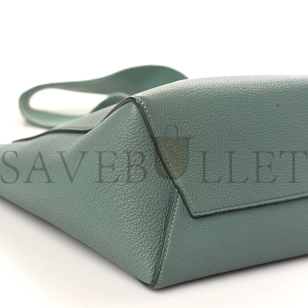 Ce**e soft grained calfskin small sangle bucket bag green (25*18*13cm)