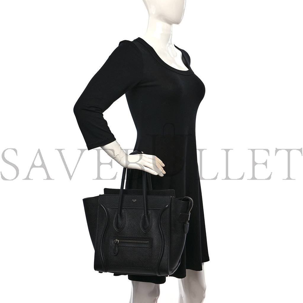 Ce**e drummed calfskin micro luggage black (20*20*10cm)