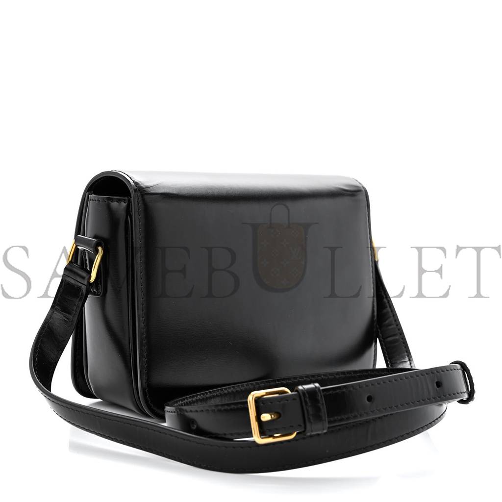 Ce**e shiny calfskin teen triomphe black (18*13*7cm)
