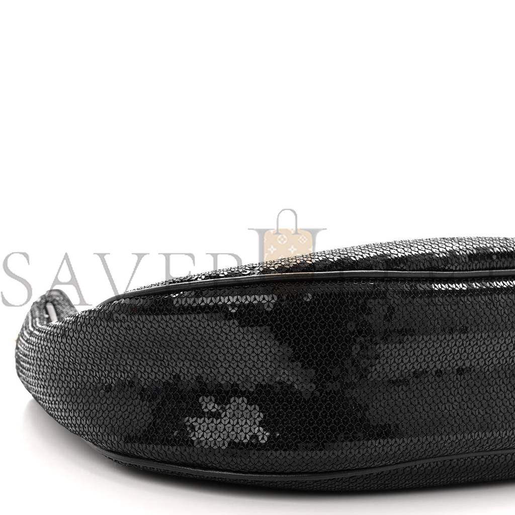 Ce**e sequin medium chain ava shoulder bag black (25*20*8cm)