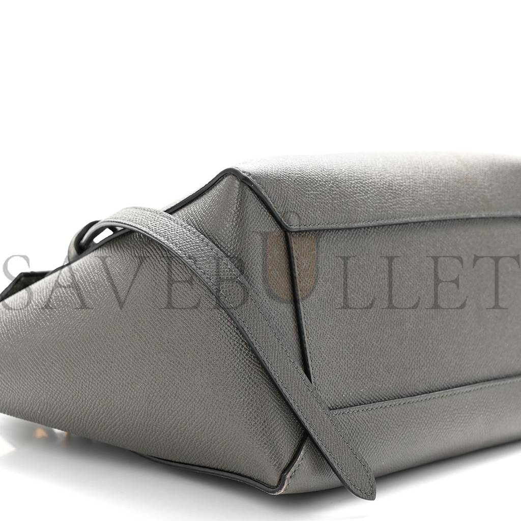 Ce**e baby grained calfskin micro belt bag grey (23*22*14cm)