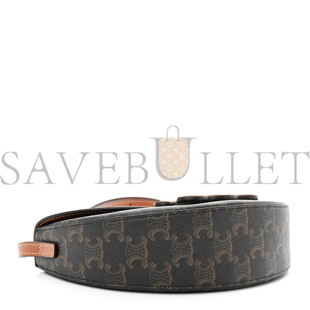 Ce**e calfskin triomphe canvas besace tan (22*14*6cm)