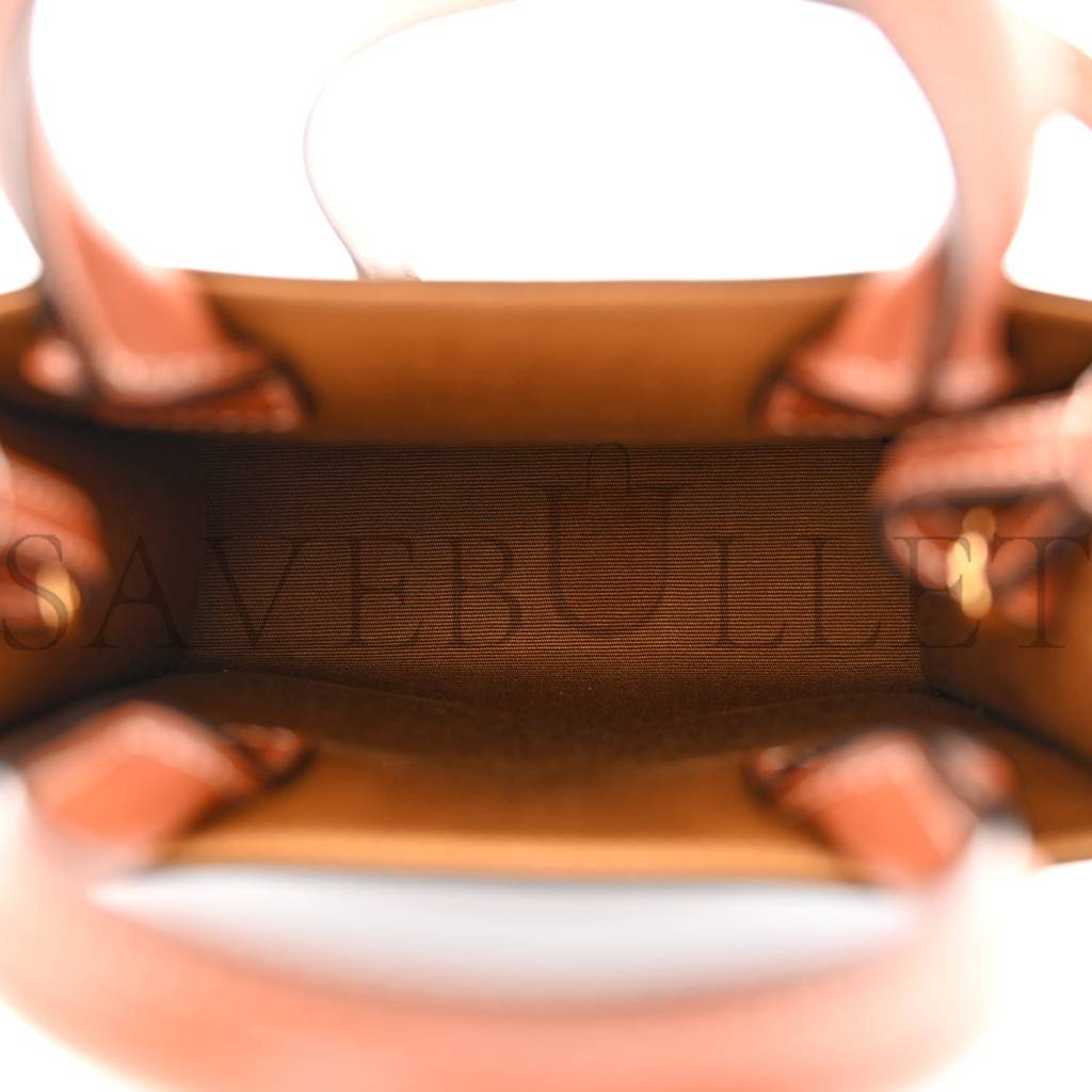 Ce**e triomphe canvas calfskin mini vertical cabas tan (20*17*6cm)