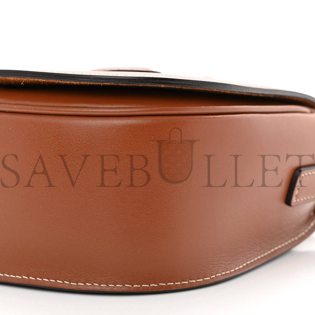 Ce**e smooth calfskin cuir triomphe folco crossbody bag tan (19*16*6cm)