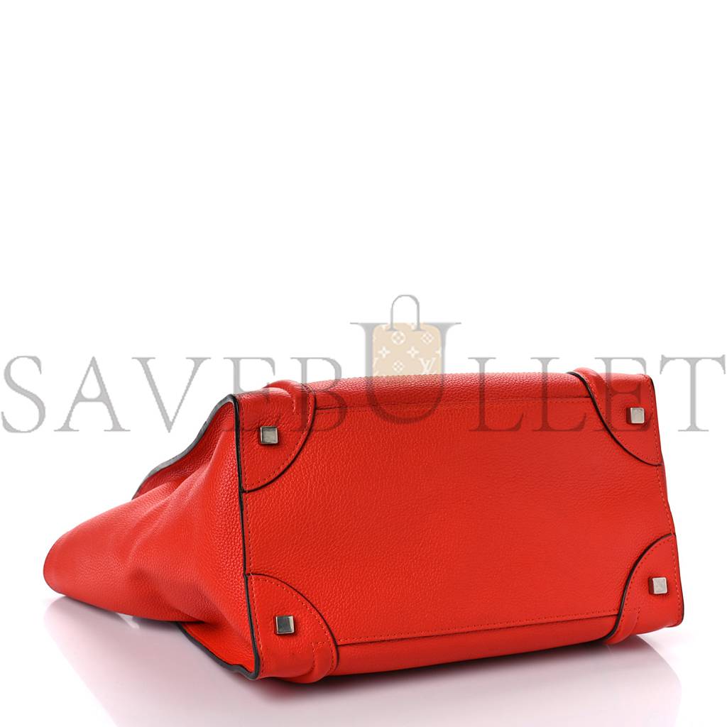 Ce**e drummed calfskin mini luggage vermillion (32*30*18cm)