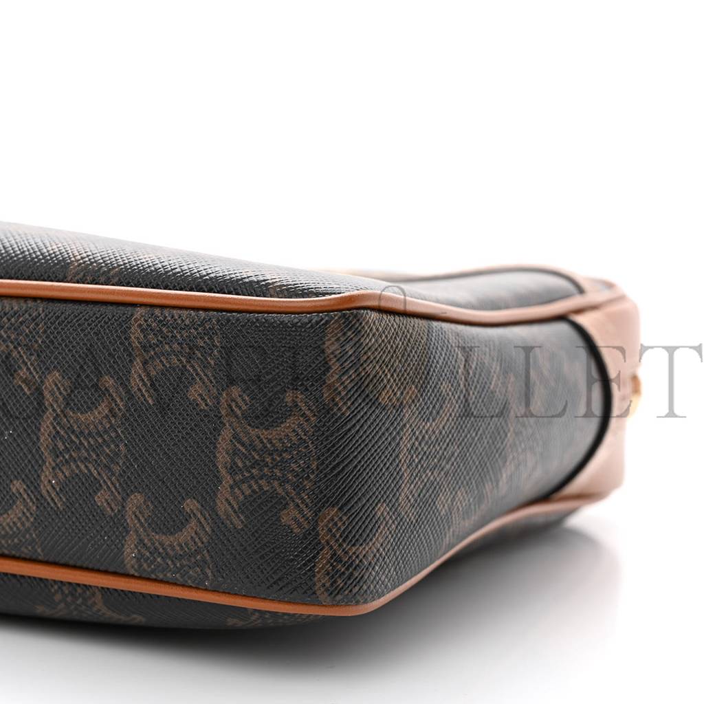 Ce**e triomphe canvas calfskin medium patapans tan (25*18*5cm)