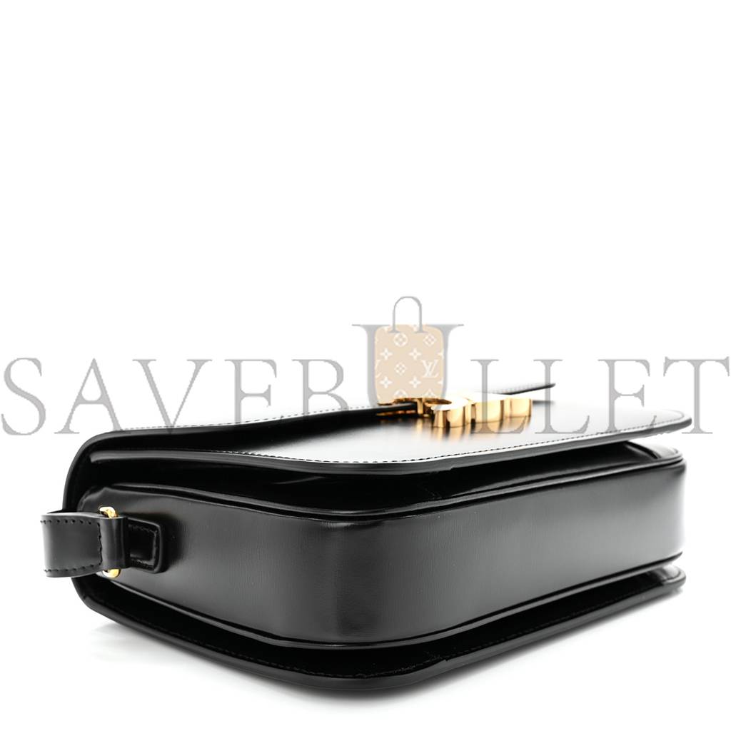 Ce**e shiny calfskin medium triomphe black (22*16*8cm)