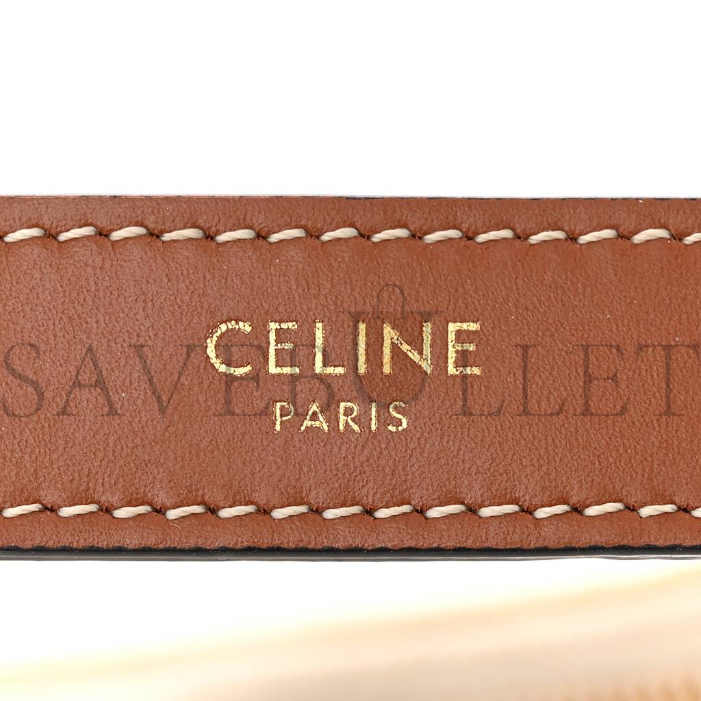 Ce**e canvas calfskin ava triomphe shoulder bag white (23*13*7cm)