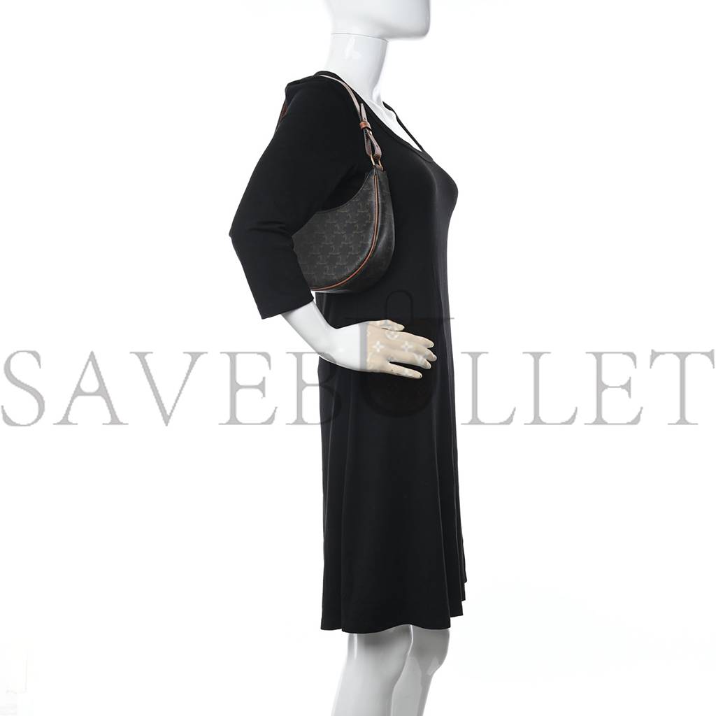 Ce**e triomphe canvas calfskin ava shoulder bag tan (25*18*8cm)