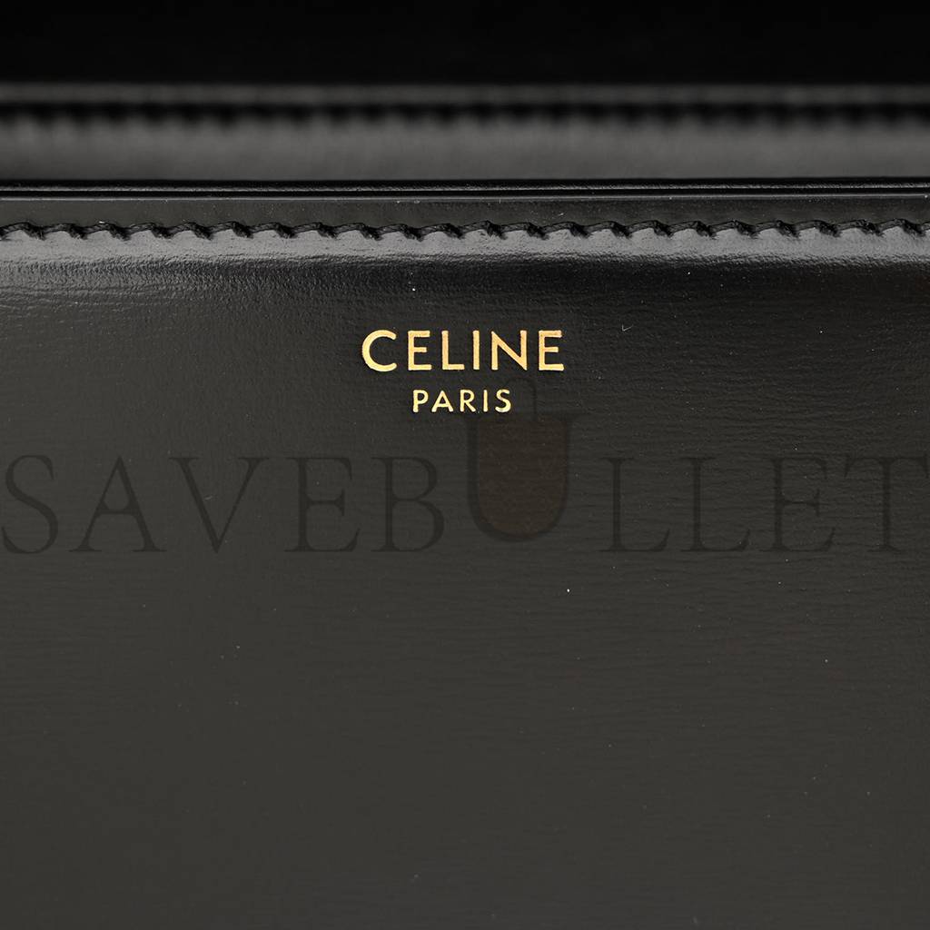 Ce**e shiny calfskin teen triomphe black (18*14*6cm)