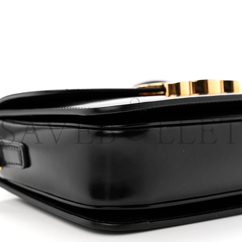 Ce**e shiny calfskin teen triomphe black (18*14*6cm)