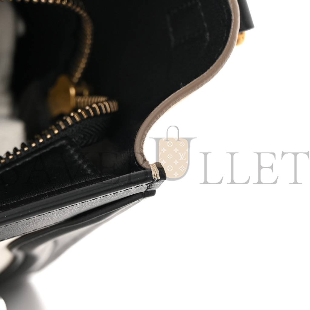 Ce**e baby grained calfskin nubuck nano tri-color luggage white light taupe (21*20*10cm)