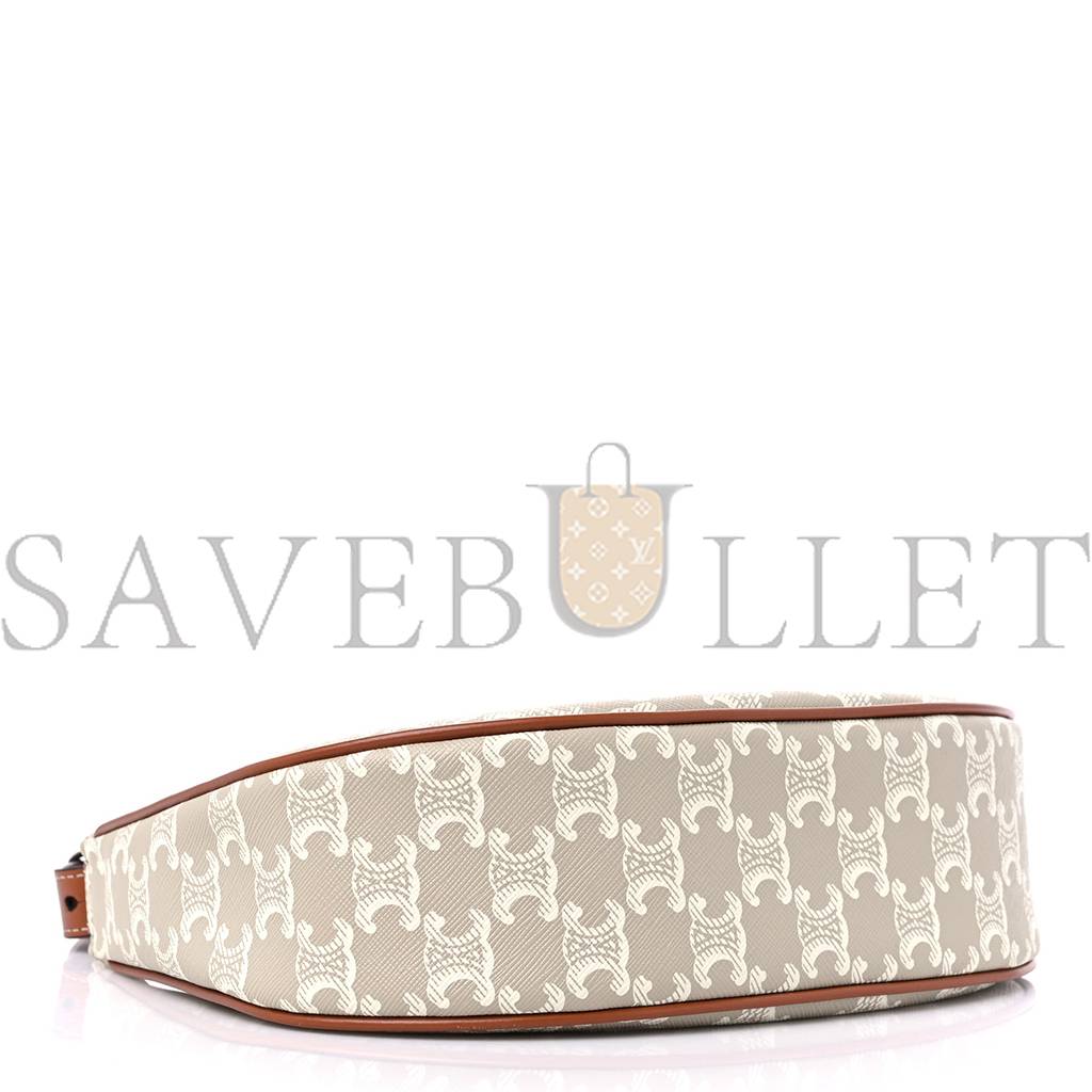 Ce**e canvas calfskin ava triomphe shoulder bag grege (25*13*7cm)