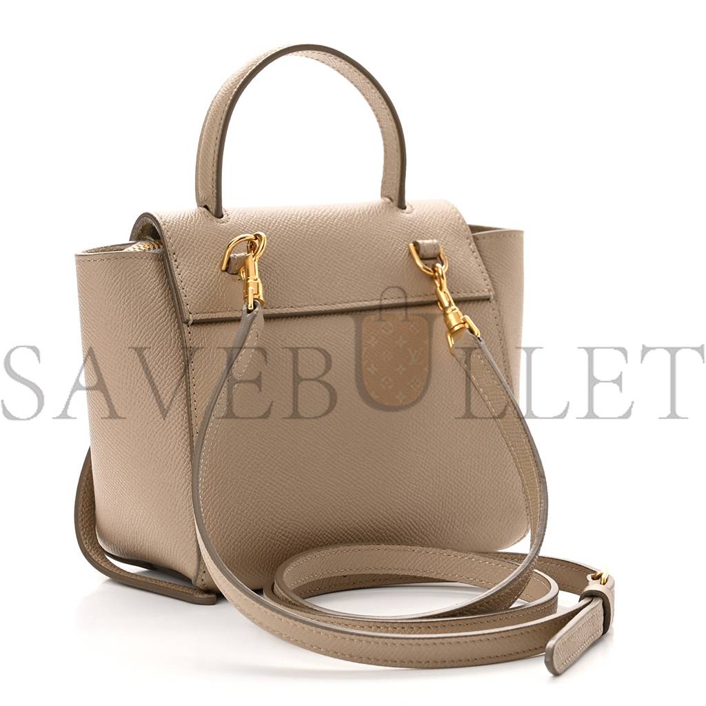 Ce**e grained calfskin nano belt bag light taupe (20*18*10cm)