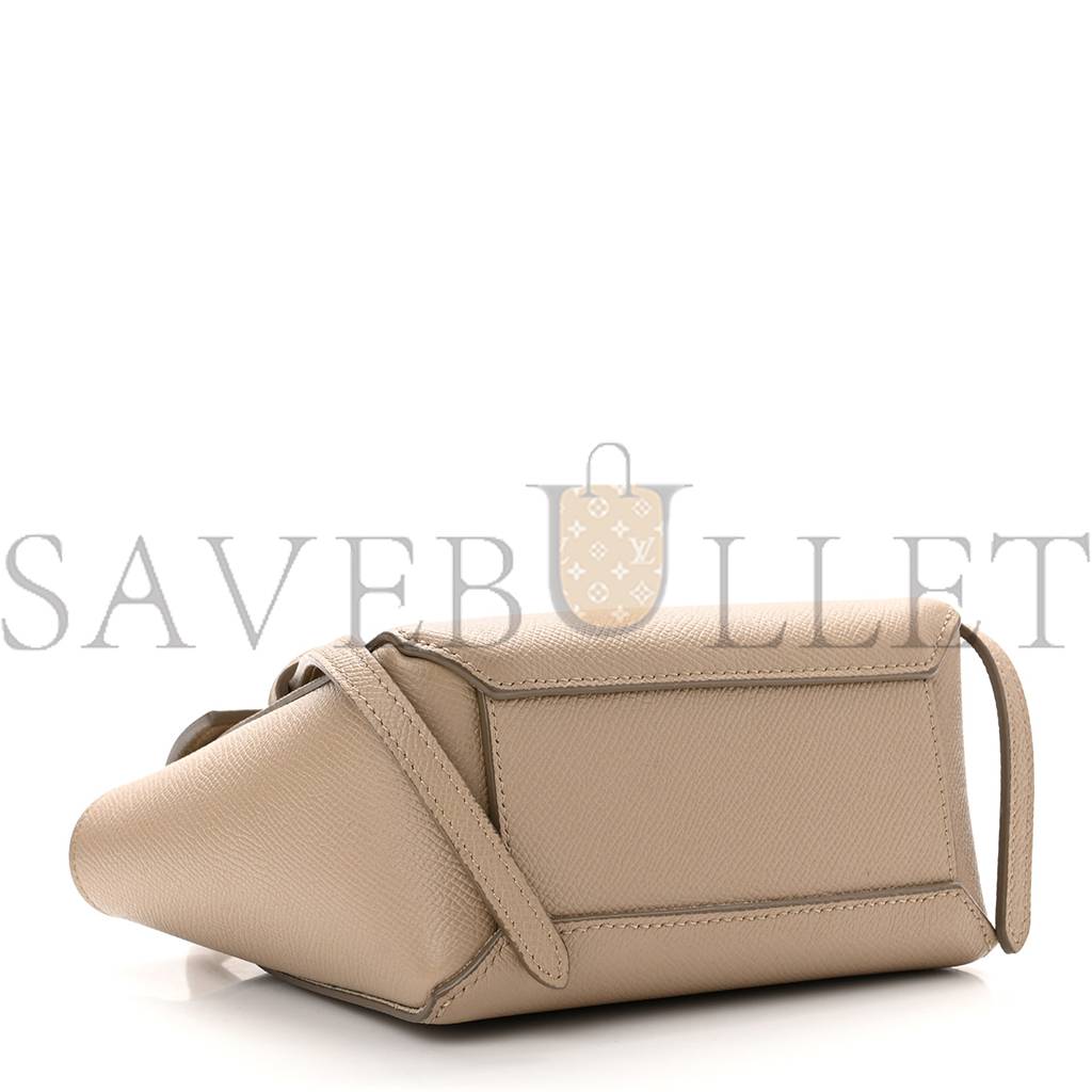 Ce**e grained calfskin nano belt bag light taupe (20*18*10cm)