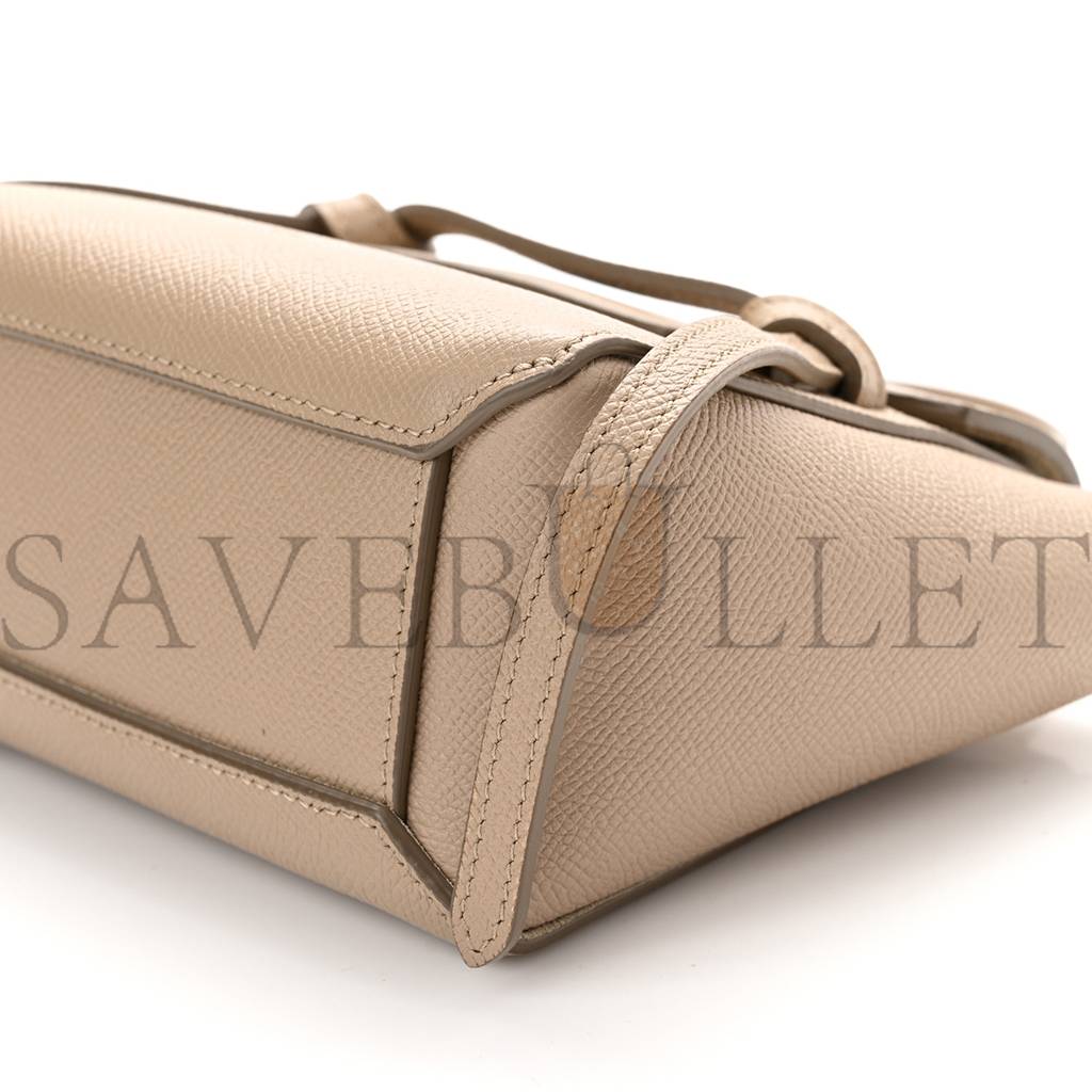 Ce**e grained calfskin nano belt bag light taupe (20*18*10cm)
