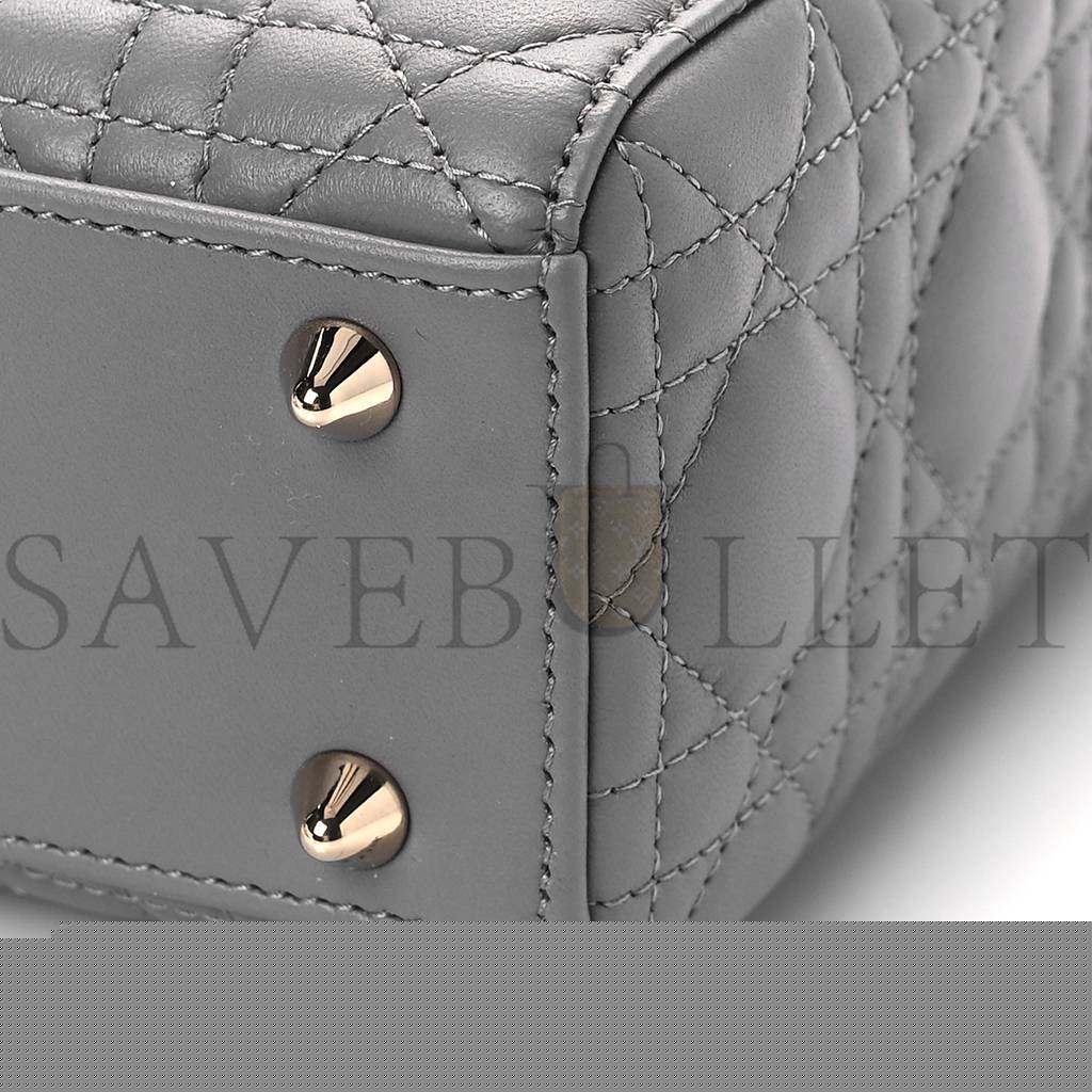 D*or lambskin cannage small my abc D*or lady D*or grey (20*18*8.9cm)