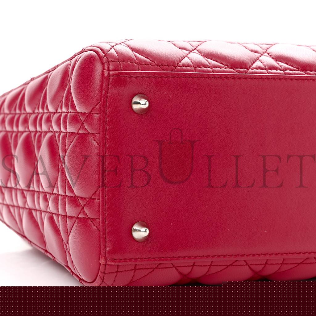 D*or lambskin cannage medium lady D*or fuchsia (23*20*12.1cm)
