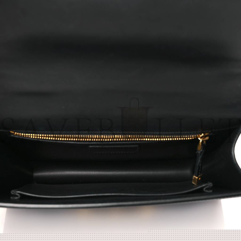 D*or smooth calfskin 30 montaigne flap bag black (23*18*4.4cm)