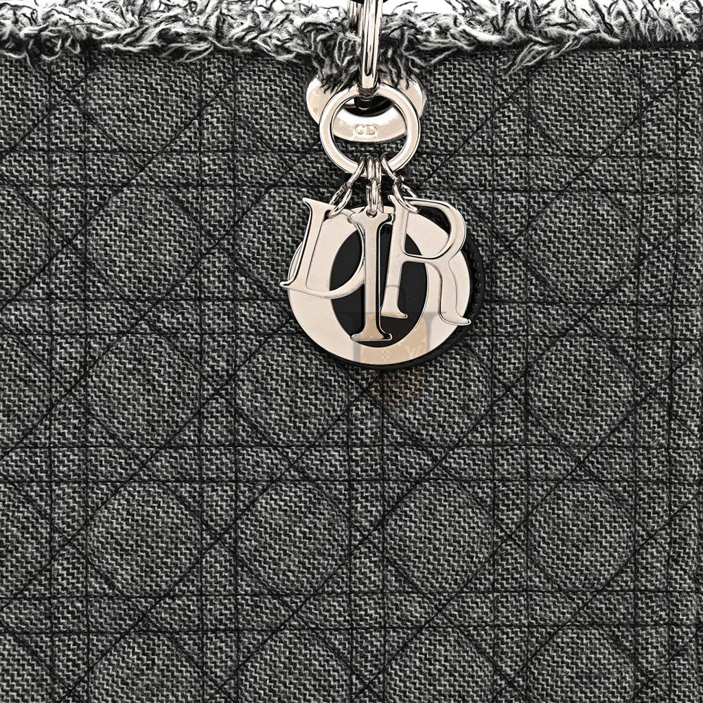 D*or tweed cannage large lady D*or black (32*25*11.4cm)