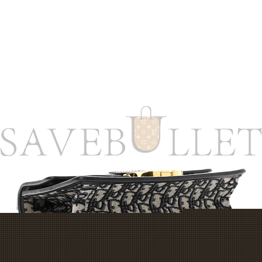 D*or oblique 30 montaigne chain flap bag blue (25*15*8.9cm)