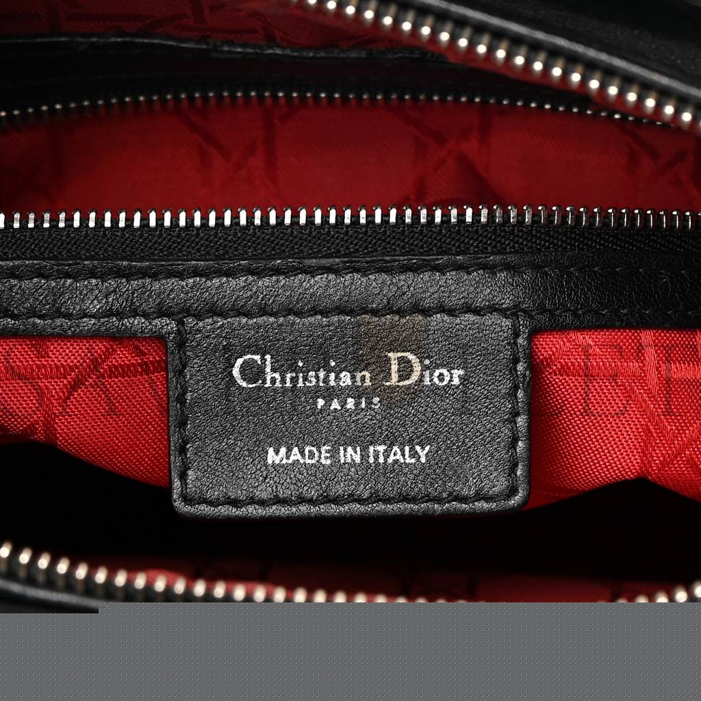 D*or lambskin cannage large lady D*or black (31*25*12.1cm)