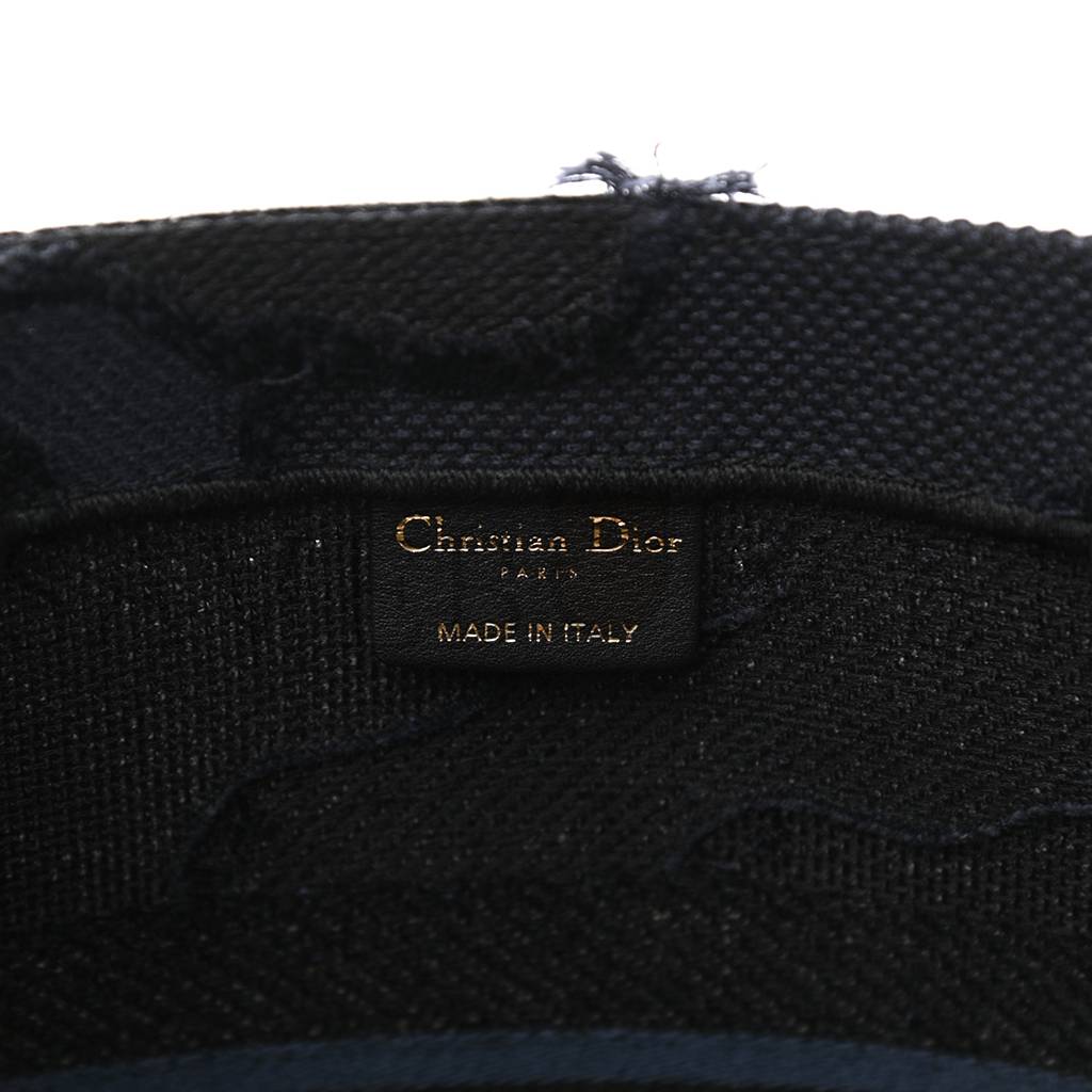 D*or canvas embroidered camouflage book tote blue (36*27*16.5cm)