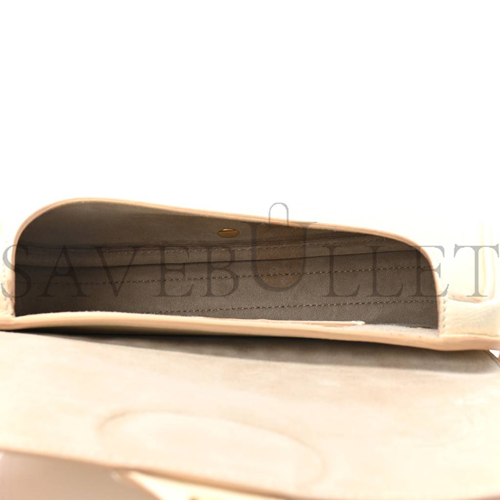 D*or metallic box calfskin east west bobby gold (21*13*5.1cm)