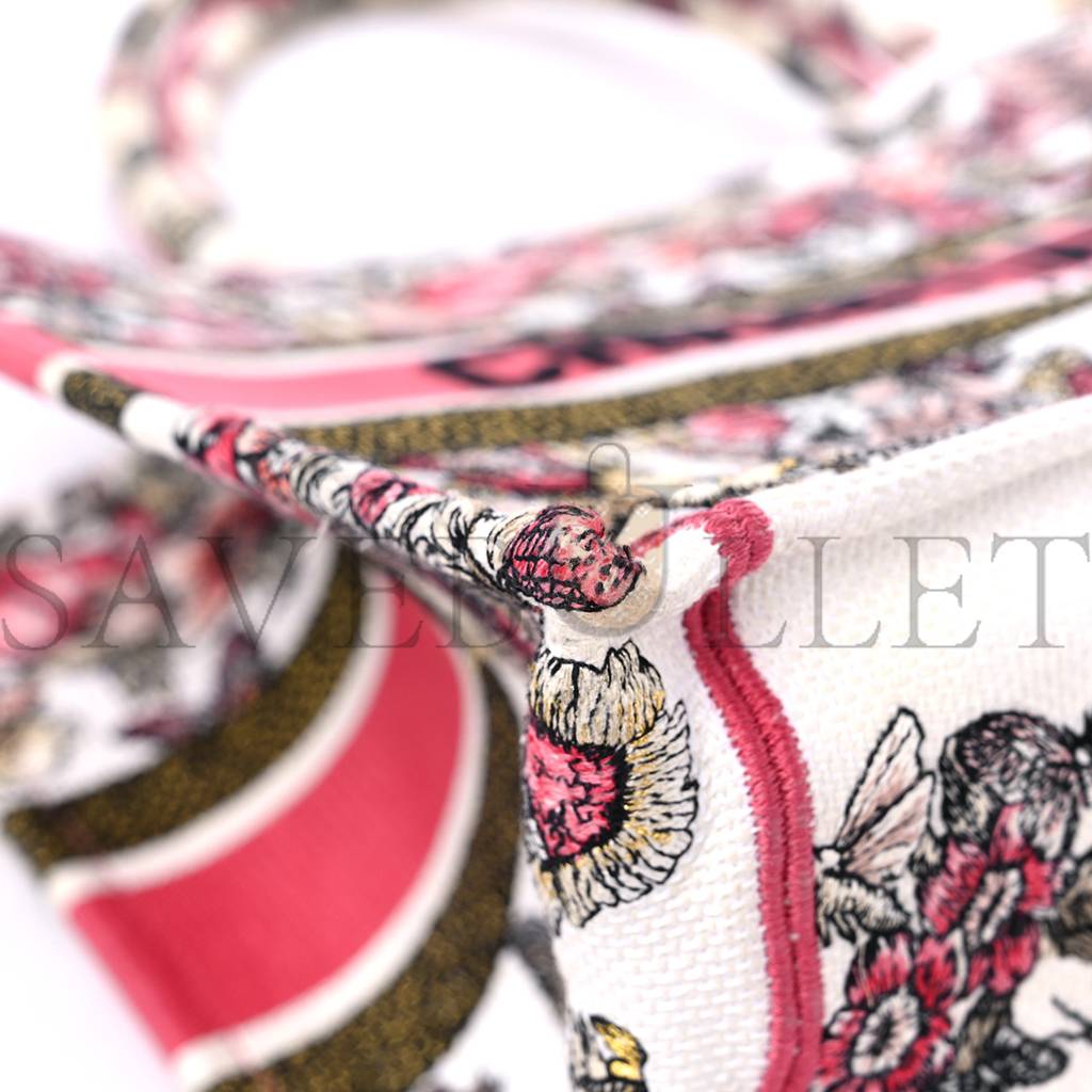 D*or canvas embroidered medium butterfly print book tote multicolor (36*26*17.1cm)