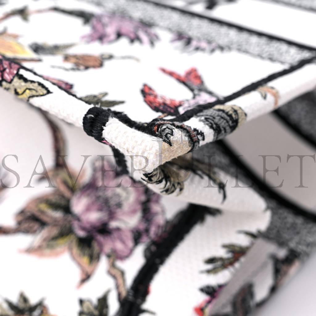 D*or canvas jardin botanique embroidered medium book tote multicolor (36*27*17.1cm)