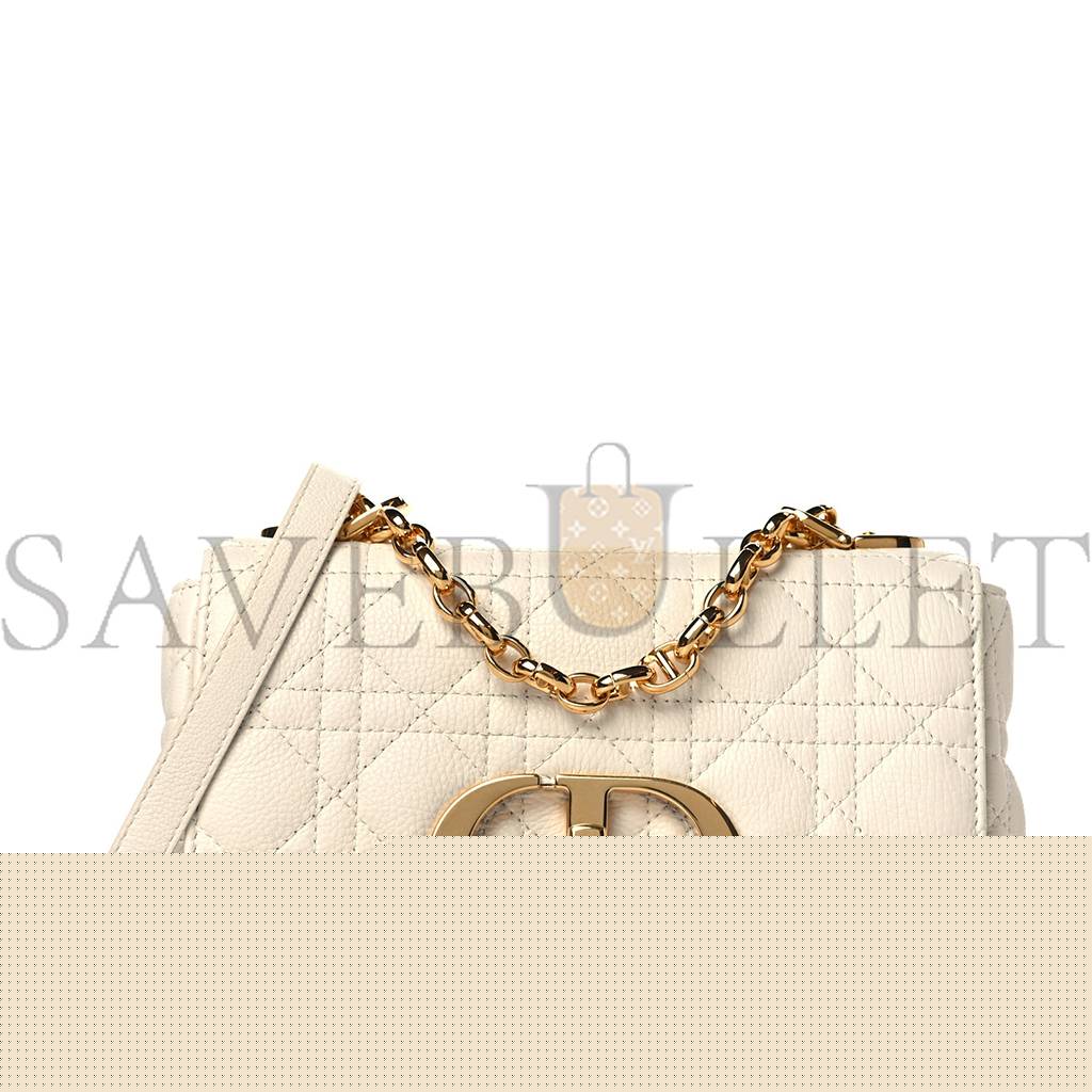 D*or calfskin cannage small caro bag ivory (20*11*7.6cm)