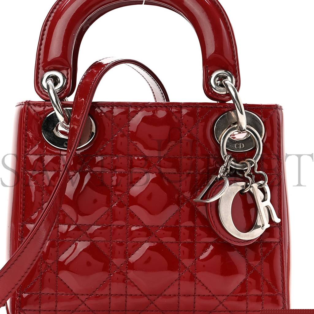 D*or patent cannage mini lady D*or red (17*15*7cm)