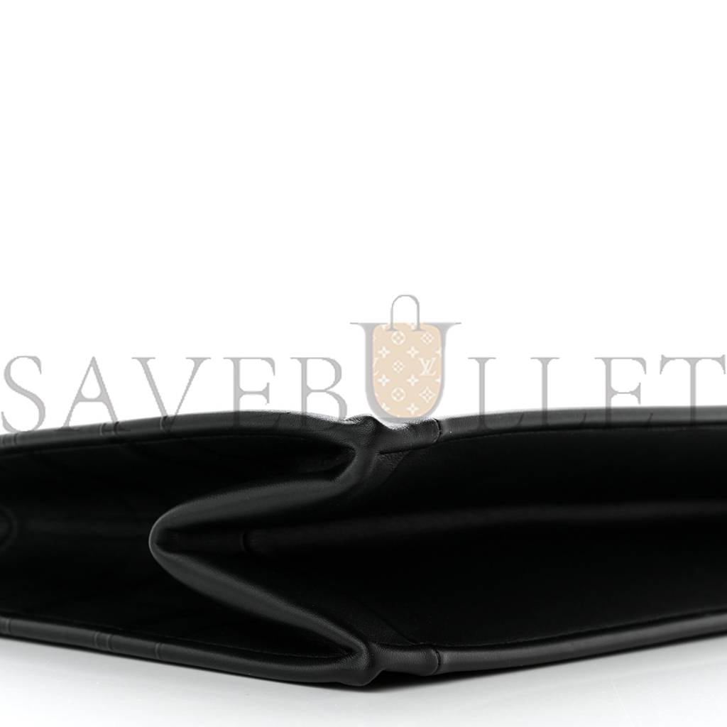 D*or calfskin embossed medium book tote black (36*27*17.8cm)