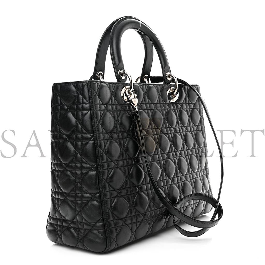 lambskin cannage large lady D*or black