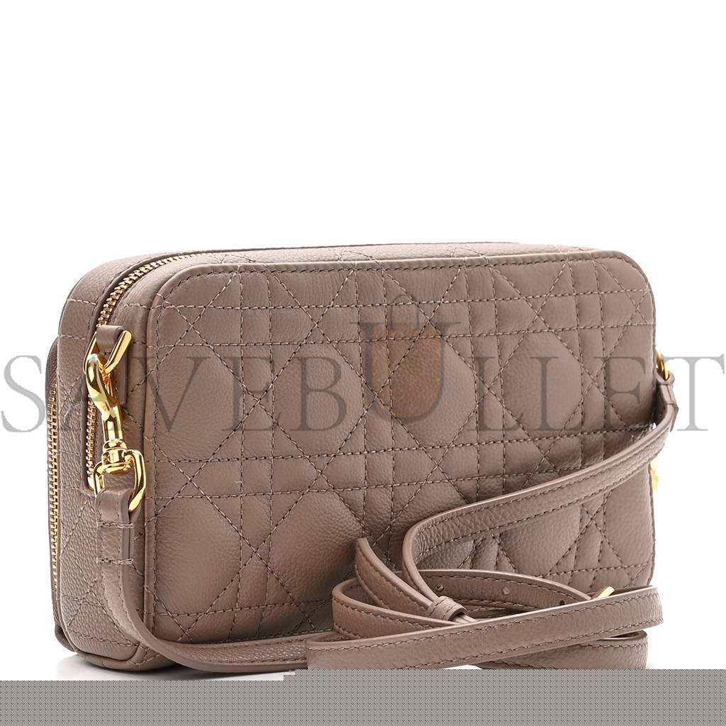 d*or S*pple calfskin caro double pouch warm taupe (19*11*7cm)