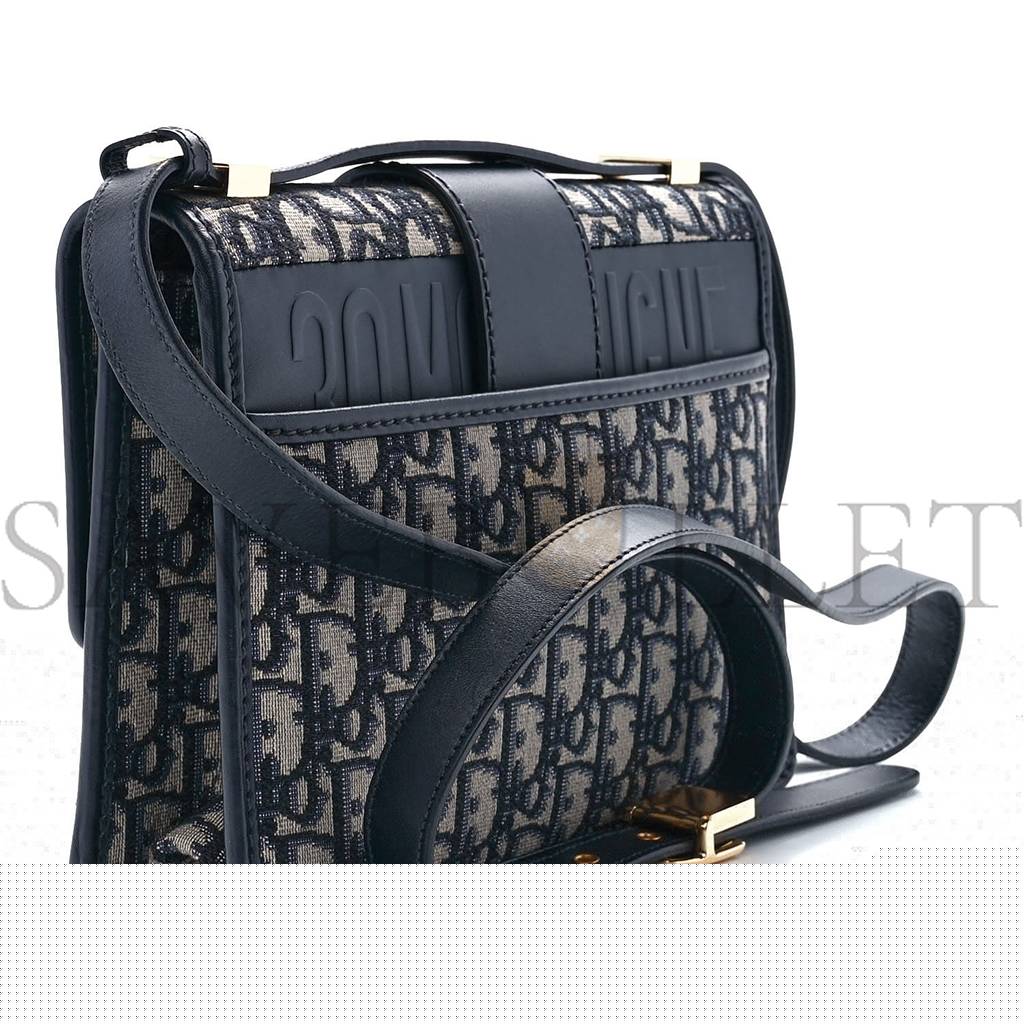 D*or oblique 30 montaigne flap bag blue (24*18*6.4cm)