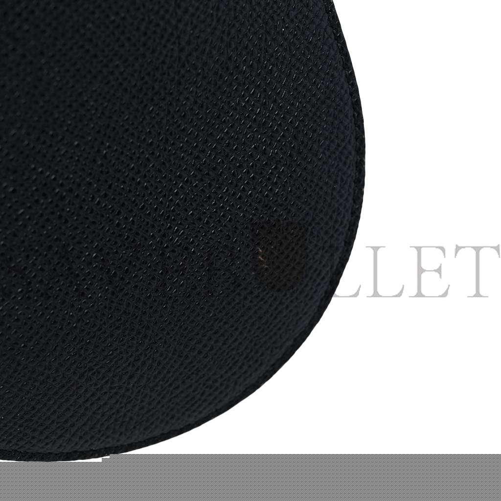 D*or grained calfskin mini saddle bag black (18*15*5.1cm)