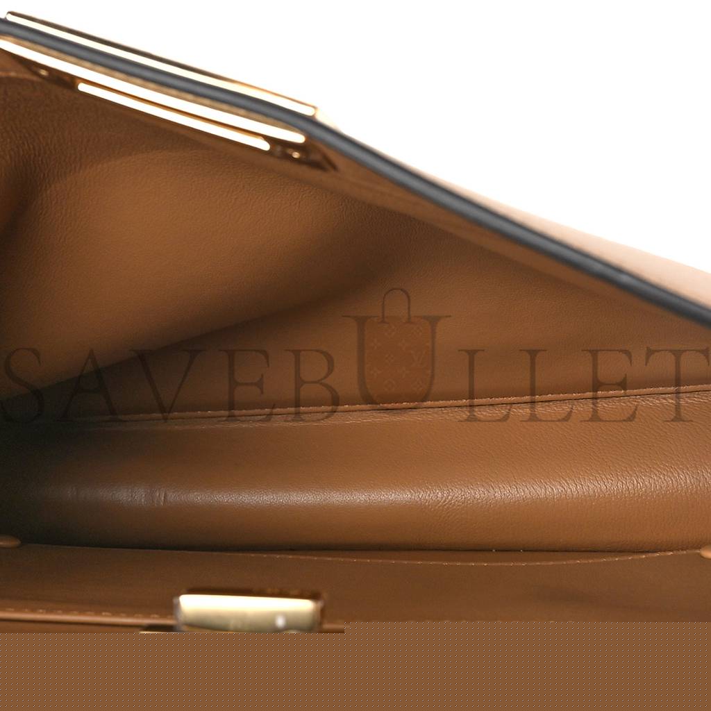 F**di vitello seta nappa plexiglass bi-color medium peekaboo i see u satchel miele scuro tulipano (33*25*13cm)