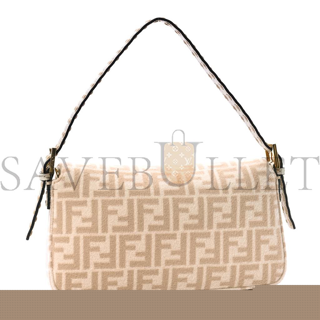 F**di wool cuoio romano selleria ff 1974 baguette 1997 beige cammello camelia (27*15*4cm)