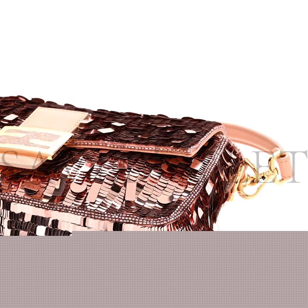 F**di sequin paillettes vitello grace sex and the city baguette baby pink (27*15*6cm)