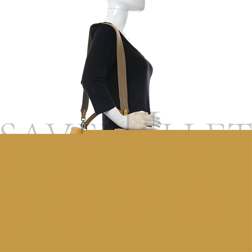 F**di cuoio romano selleria raffia bi-color woven medium peekaboo x-lite sunflower paglia (30*25*15cm)