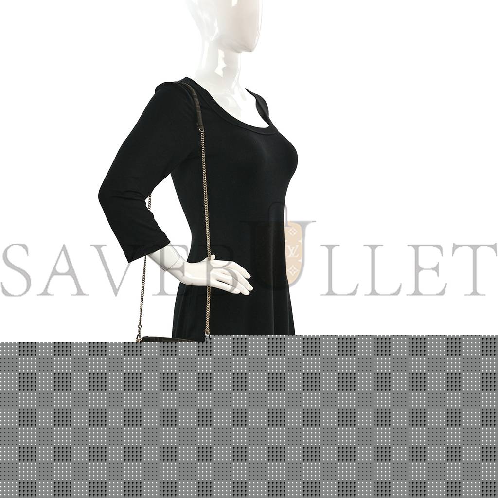 F**di fabric jacquard ff 1974 mini baguette tobacco moro black (19*11*5cm)