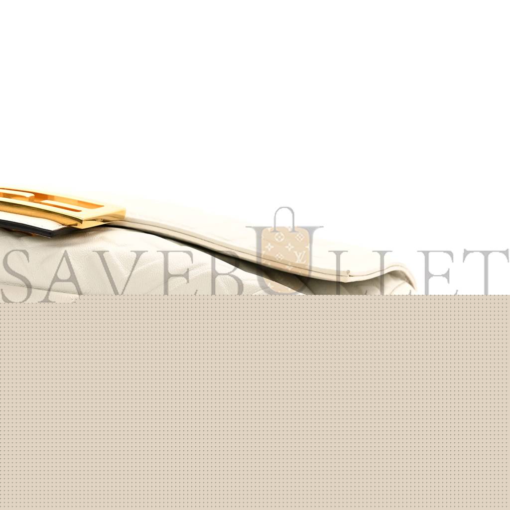 F**di nappa ff 1974 embossed baguette white (25*20*8cm)