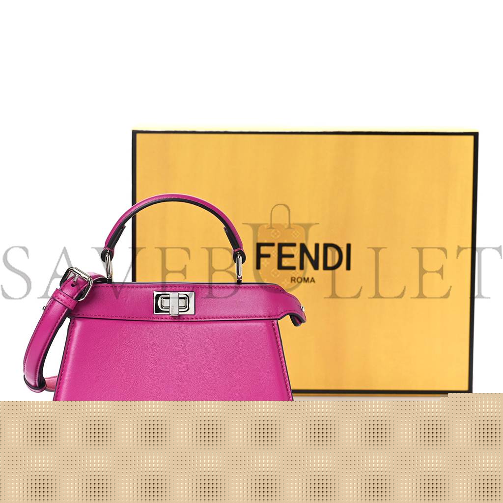 F**di shiny nappa petite peekaboo i see u satchel magenta (20*15*11cm)