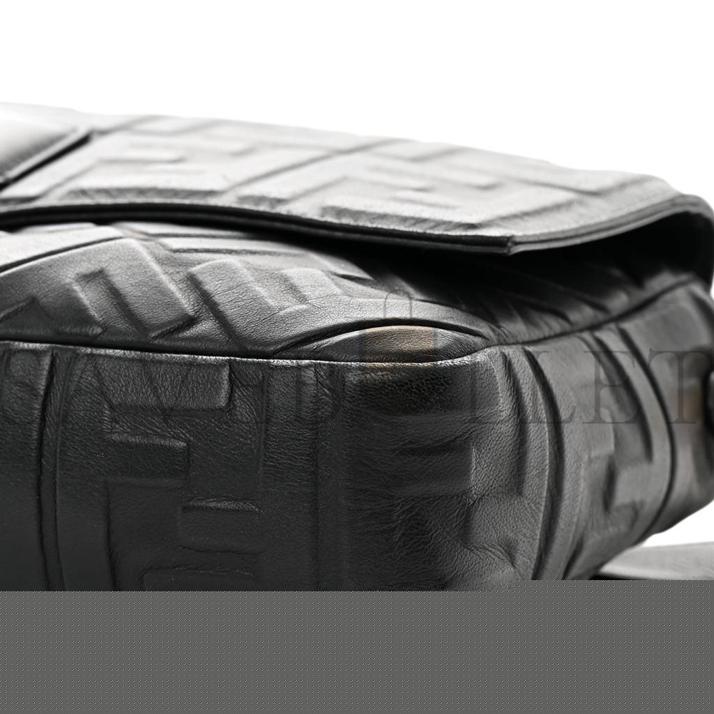 F**di nappa ff 1974 embossed large baguette black (32*20*6cm)