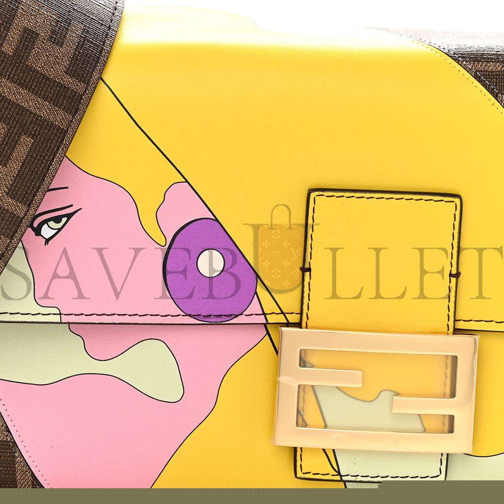 F**di glazed fabric ff 1974 hairdo girls inlay baguette mogano panna multicolor (27*15*6cm)