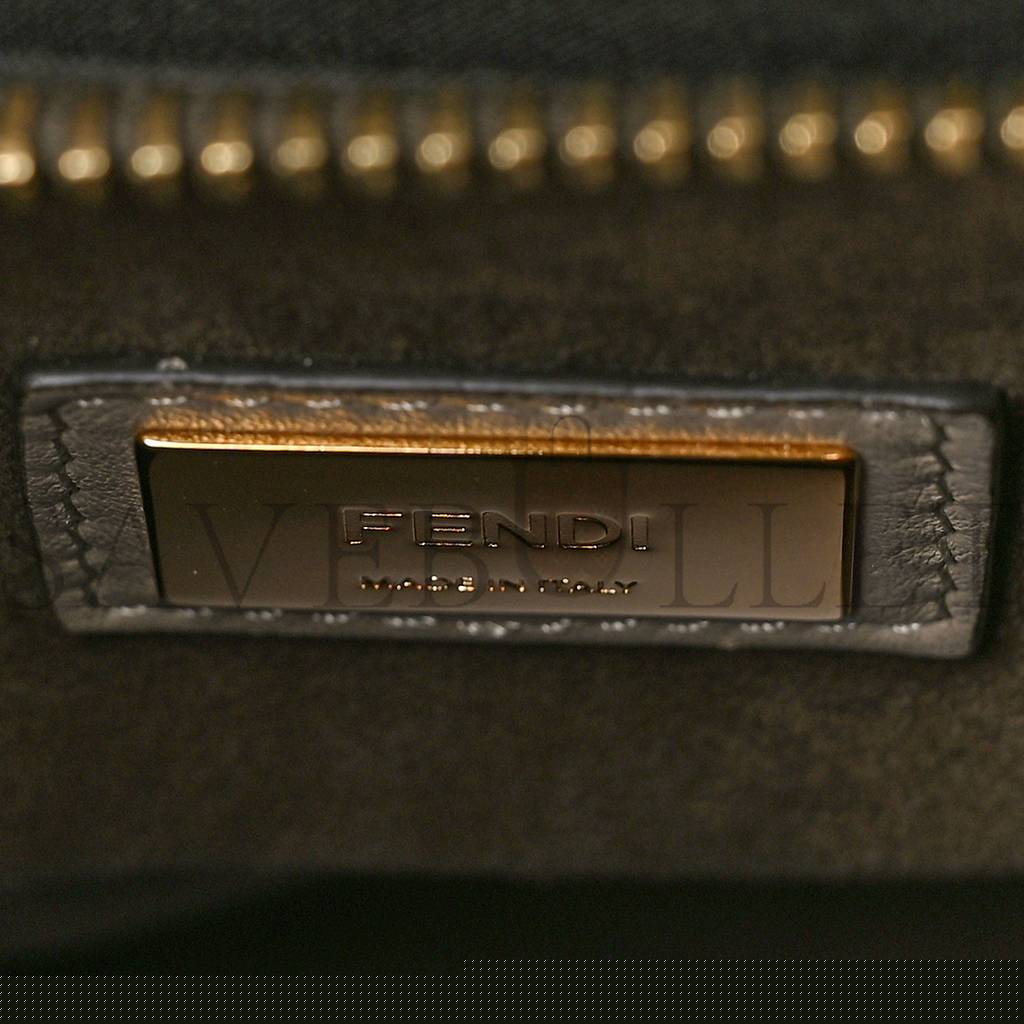 F**di vitello seta plexiglass tortoise medium peekaboo iconic satchel tortora (33*25*13cm)