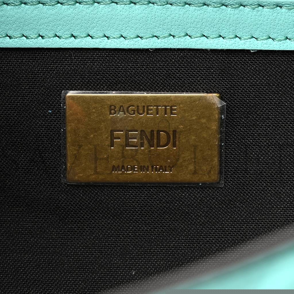 F**di nappa ff 1974 embossed baguette spring turquoise (25*15*5cm)